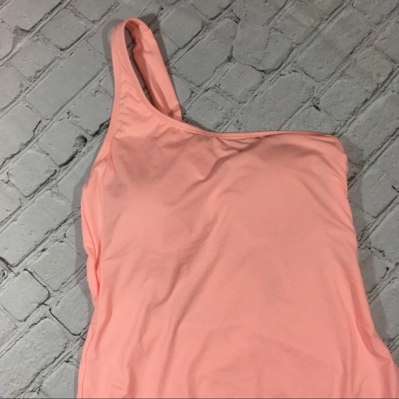 NWT Cremieux soft pink one shoulder swimsuit - Picture 4 of 7